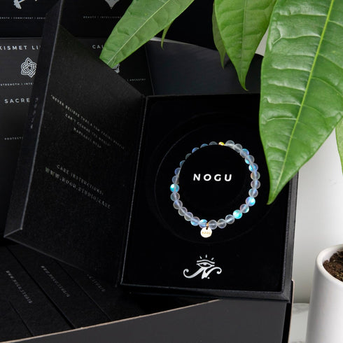 Arc-en-ciel blanc | Or | Bracelet de perles de verre sirène